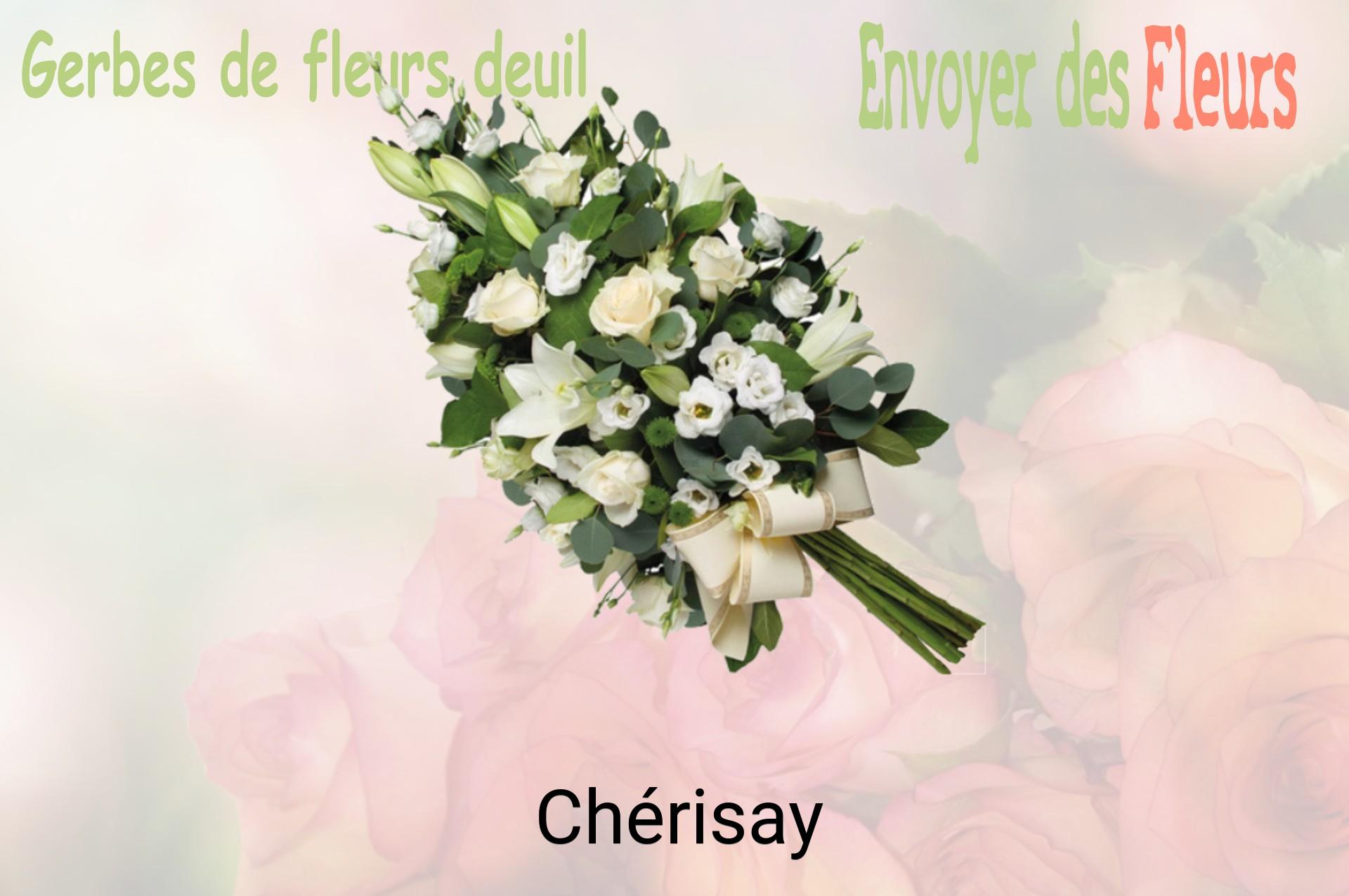 Gerbe de fleurs de deuil livrée à Chérisay